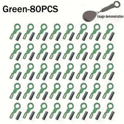 Back Lead Clip Set | Carp Fishing Terminal Tackle - 80PCS Green