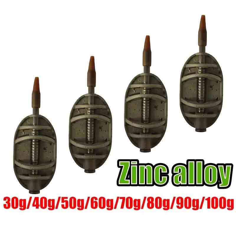 Zinc Alloy Inline Method Feeder for Carp Fishing – Short Body Groundbait Feeder Weight for European Carp Feeder Rigs & Bait Presentation image 1