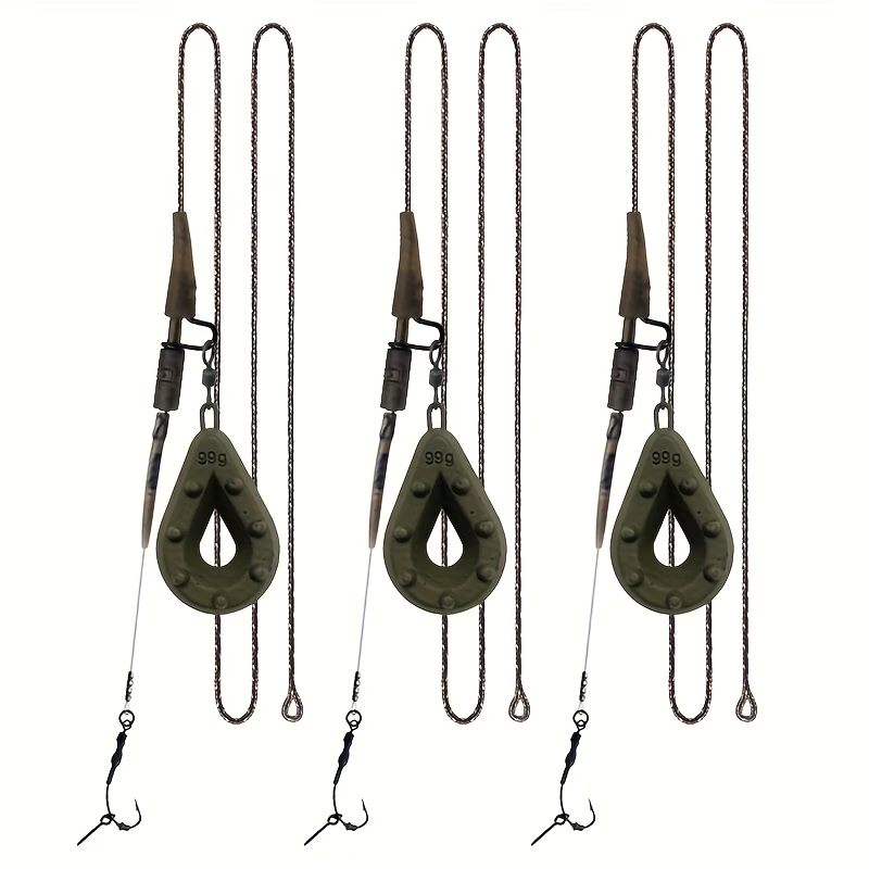 Lead Rig with Carbon Hooklink | Pre-Tied Carp Fishing Rig image 1