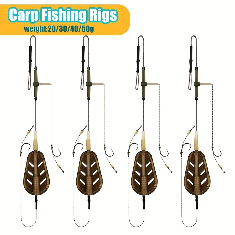 Bait Cage Feeder Rig Set | Pre-Tied Carp Fishing Rig image 1