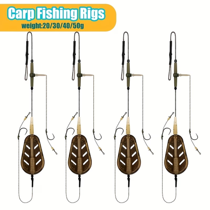 Bait Cage Feeder Rig Set | Pre-Tied Carp Fishing Rig image 1