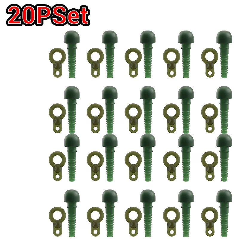 Safety Lead Clips with Run Rings | Carp Rig Components - Green 20Set