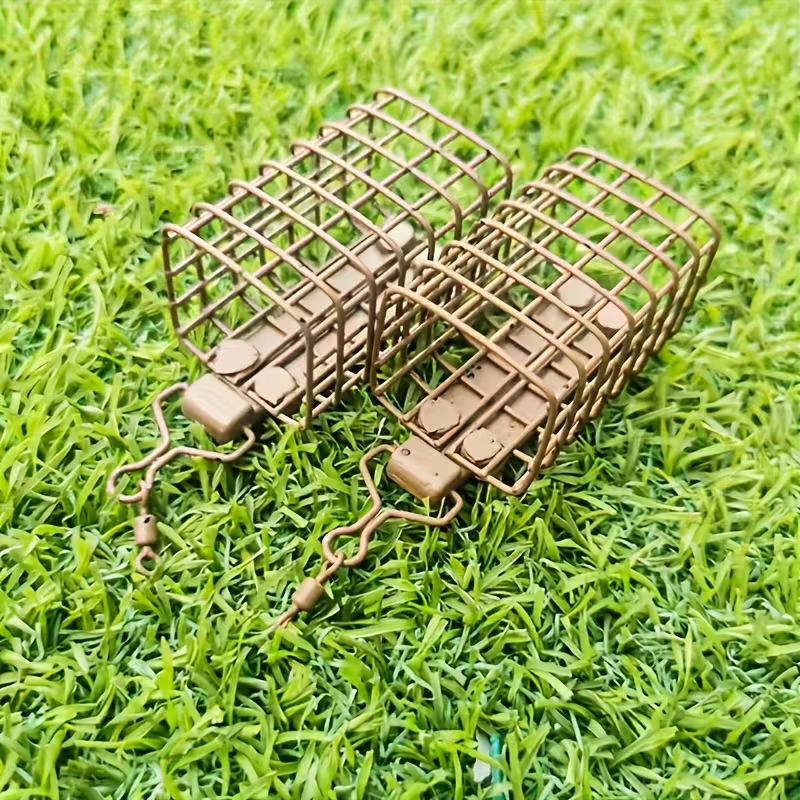 Carp Fishing Metal Method Feeder Cage – Bait Basket Feeder with Swivel Ring, Groundbait Delivery Tackle (30g–60g) for Feeder Rigs image 1