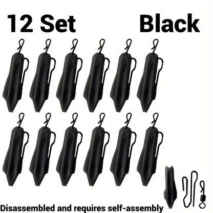 Safety Lead Clips | Quick Release Carp Lead System - 12PCS Black