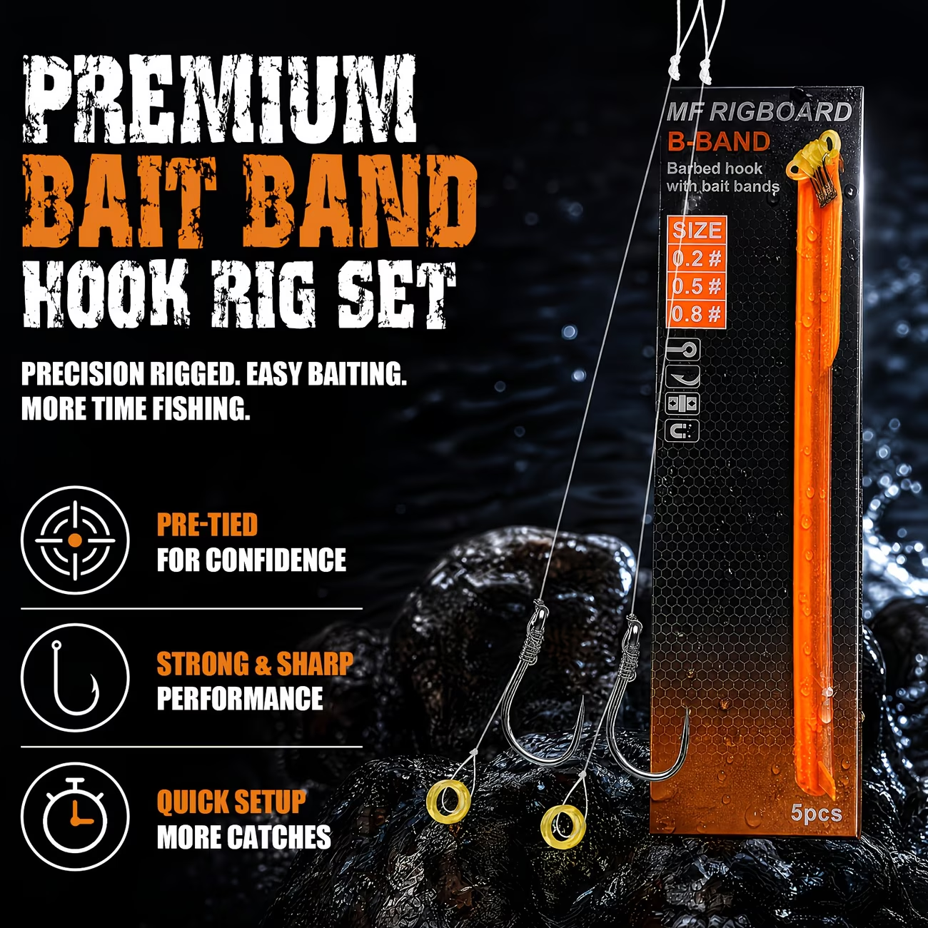 Banded Pellet Rig | Pre-Tied Carp Fishing Rig image 1
