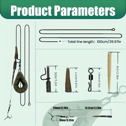 Lead Rig with Carbon Hooklink | Pre-Tied Carp Fishing Rig image 2