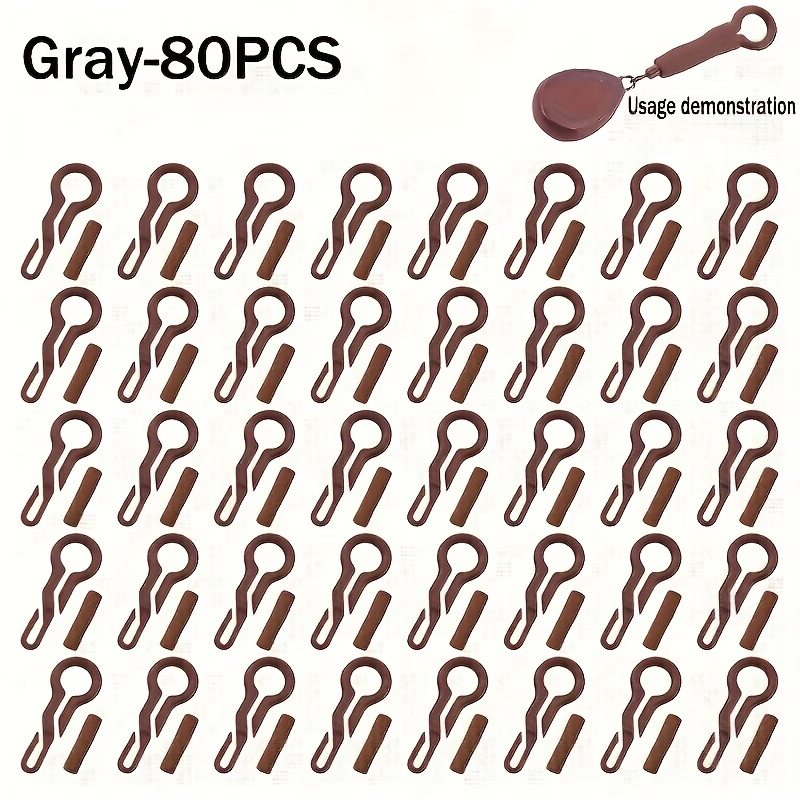 Back Lead Clip Set | Carp Fishing Terminal Tackle - 80PCS Brown