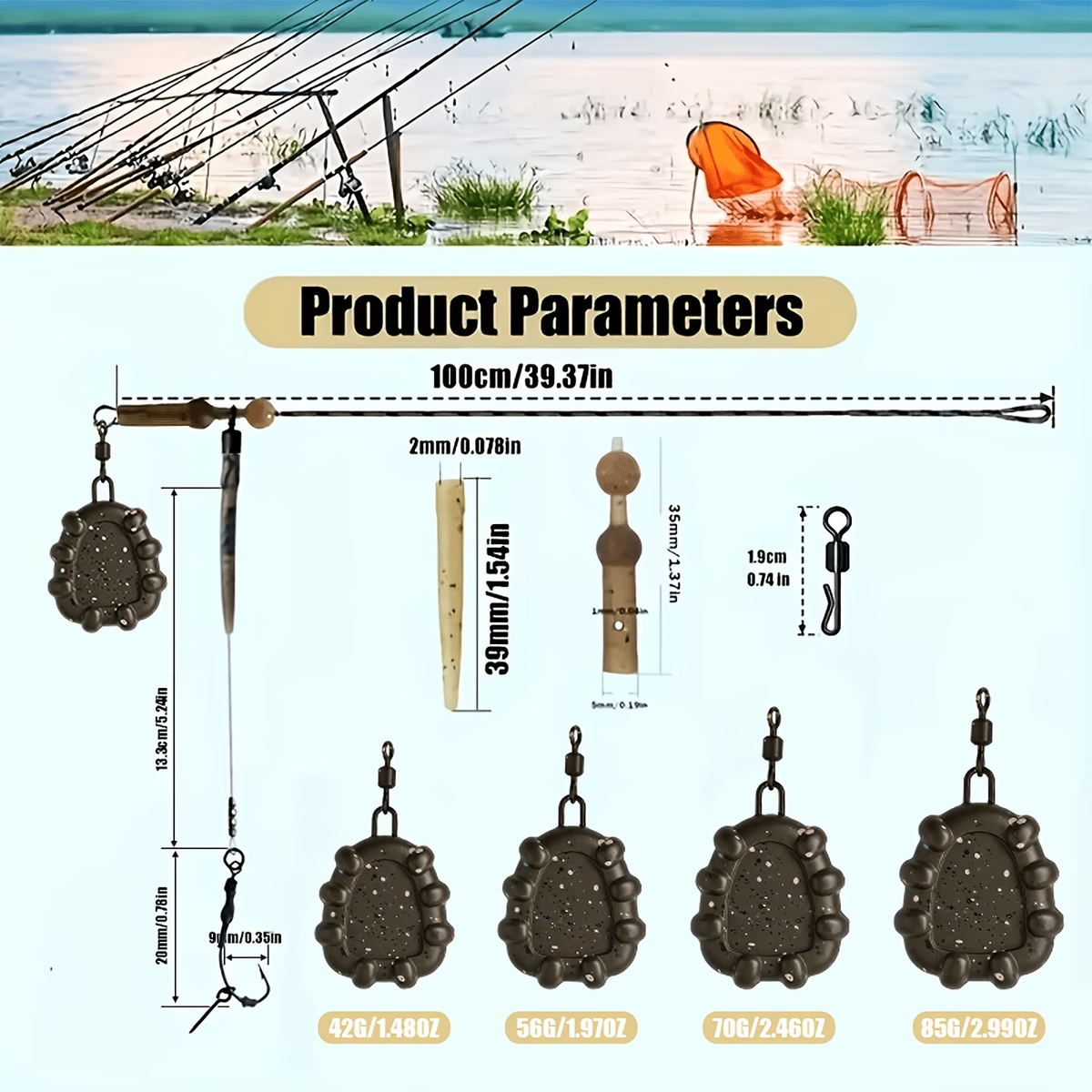 Leadcore Carp Rig Set | Pre-Tied Carp Fishing Rig image 2