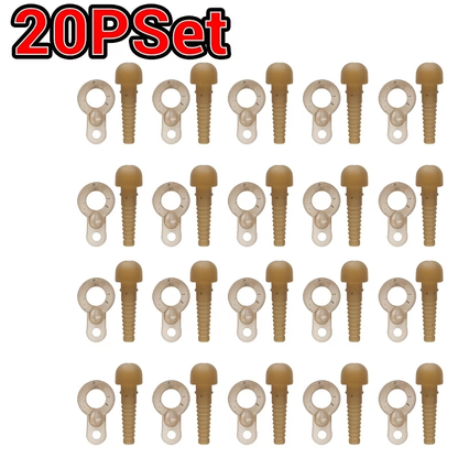 Safety Lead Clips with Run Rings | Carp Rig Components - Brown 20Set