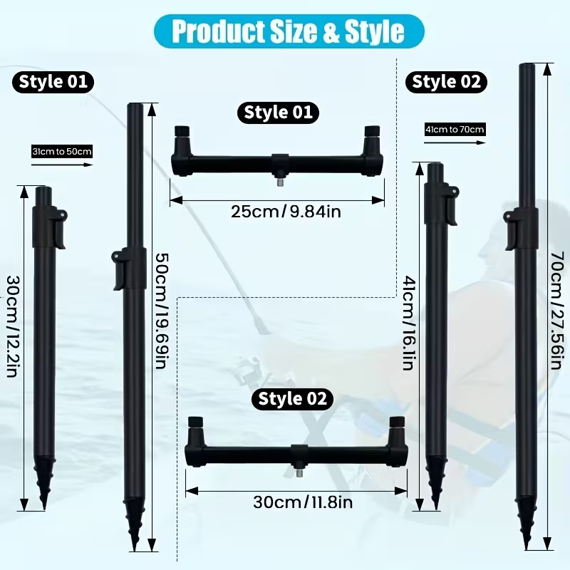 Foldable Fishing Rod Holder Stand with Ground Spikes – Portable Multi-Rod Rack for Carp Fishing, Reservoir Fishing & Outdoor Angling Gear Storage image 2