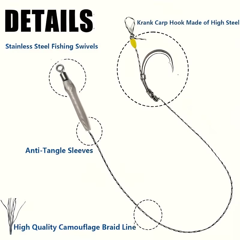 Hair Rig with Boilie Stops | Pre-Tied Carp Fishing Rig image 2