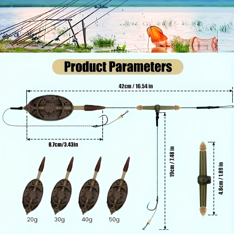 Zinc Alloy Method Feeder Rig | Pre-Tied Carp Fishing Rig image 2