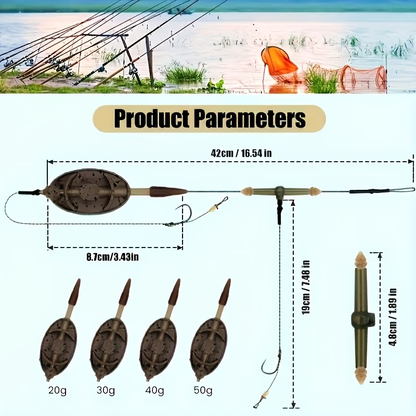 Zinc Alloy Method Feeder Rig | Pre-Tied Carp Fishing Rig image 2