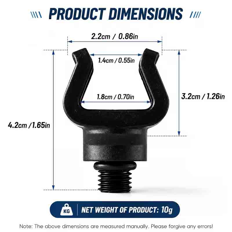M3/8 Thread Carp Fishing Rod Rest Head – Black Coated V-Shape Anti-Slip Rod Support Fork for Bite Alarm Brackets & Bankstick Systems image 3