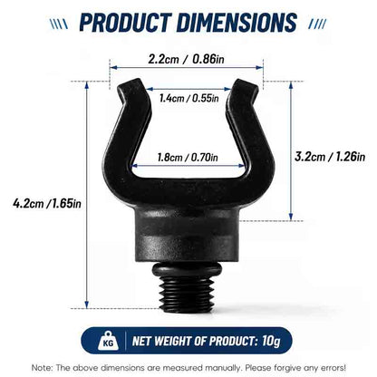 M3/8 Thread Carp Fishing Rod Rest Head – Black Coated V-Shape Anti-Slip Rod Support Fork for Bite Alarm Brackets & Bankstick Systems image 3