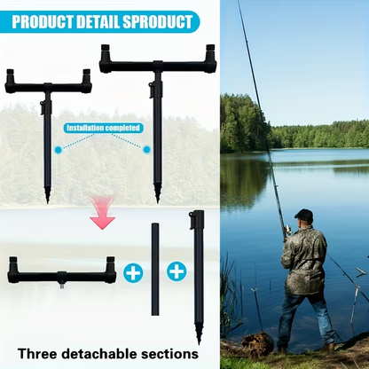 Foldable Fishing Rod Holder Stand with Ground Spikes – Portable Multi-Rod Rack for Carp Fishing, Reservoir Fishing & Outdoor Angling Gear Storage image 3