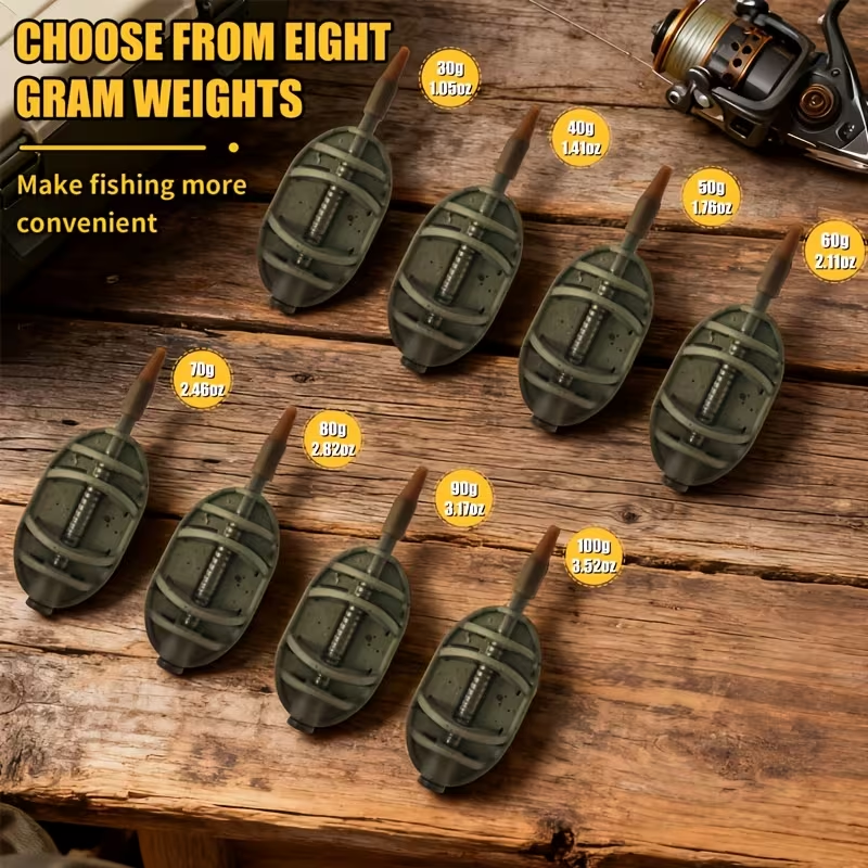 Zinc Alloy Inline Method Feeder for Carp Fishing – Short Body Groundbait Feeder Weight for European Carp Feeder Rigs & Bait Presentation image 3