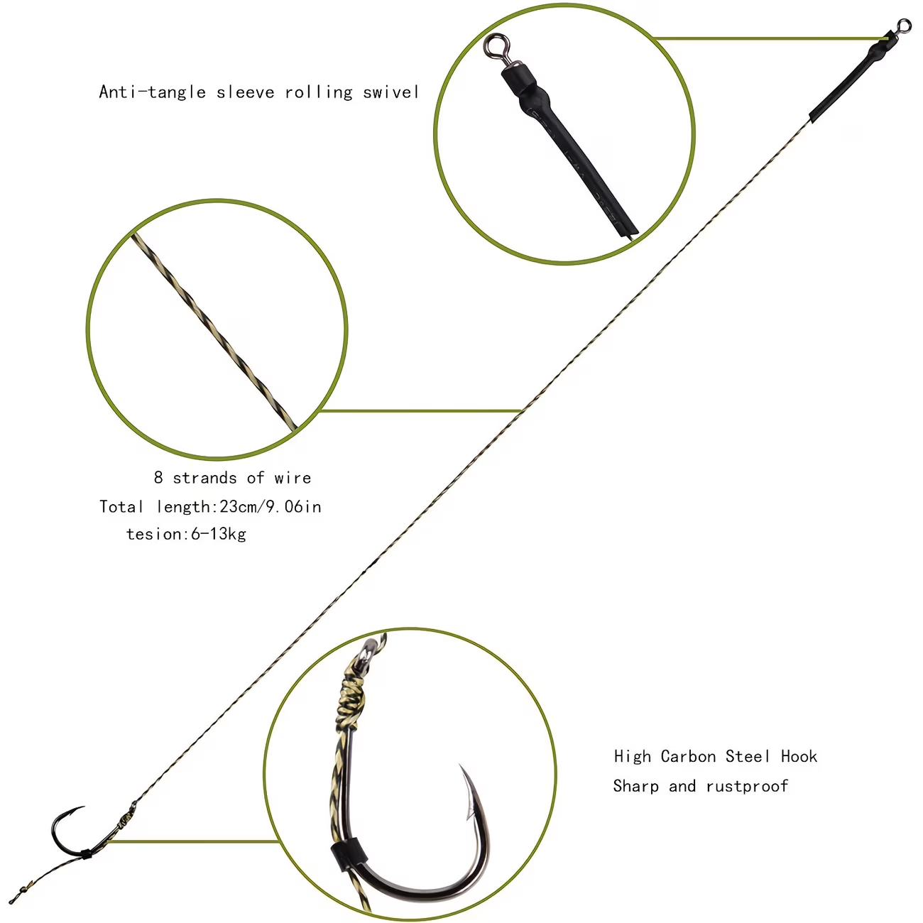 Wide Gape Hair Rig | Pre-Tied Carp Fishing Rig image 3