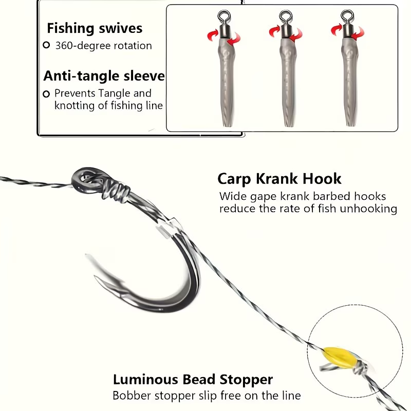 Hair Rig with Boilie Stops | Pre-Tied Carp Fishing Rig image 3