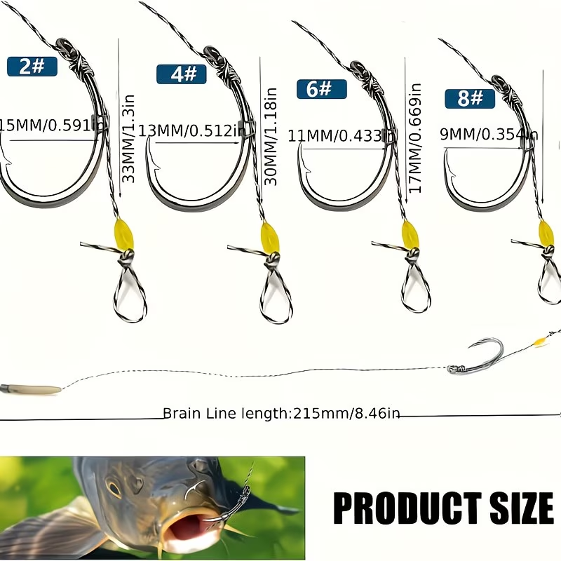 Hair Rig with Boilie Stops | Pre-Tied Carp Fishing Rig image 4