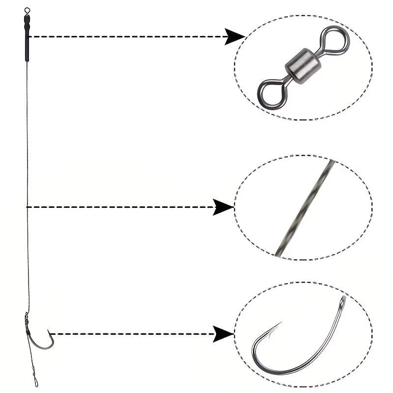 Wide Gape Hair Rig | Pre-Tied Carp Fishing Rig image 4