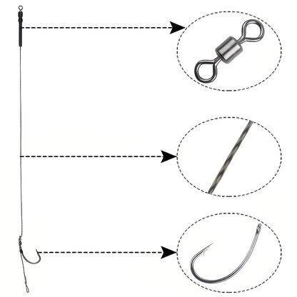 Wide Gape Hair Rig | Pre-Tied Carp Fishing Rig image 4