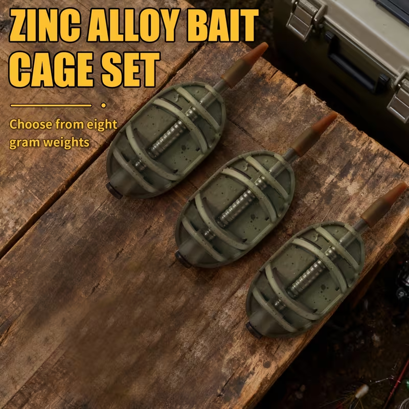 Zinc Alloy Inline Method Feeder for Carp Fishing – Short Body Groundbait Feeder Weight for European Carp Feeder Rigs & Bait Presentation image 4