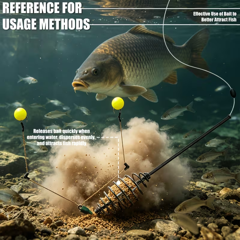 Inline Spring Method Feeder – Pre-Weighted Bait Cage for European Carp Fishing, Groundbait Delivery & Coarse Fishing Rigs image 5