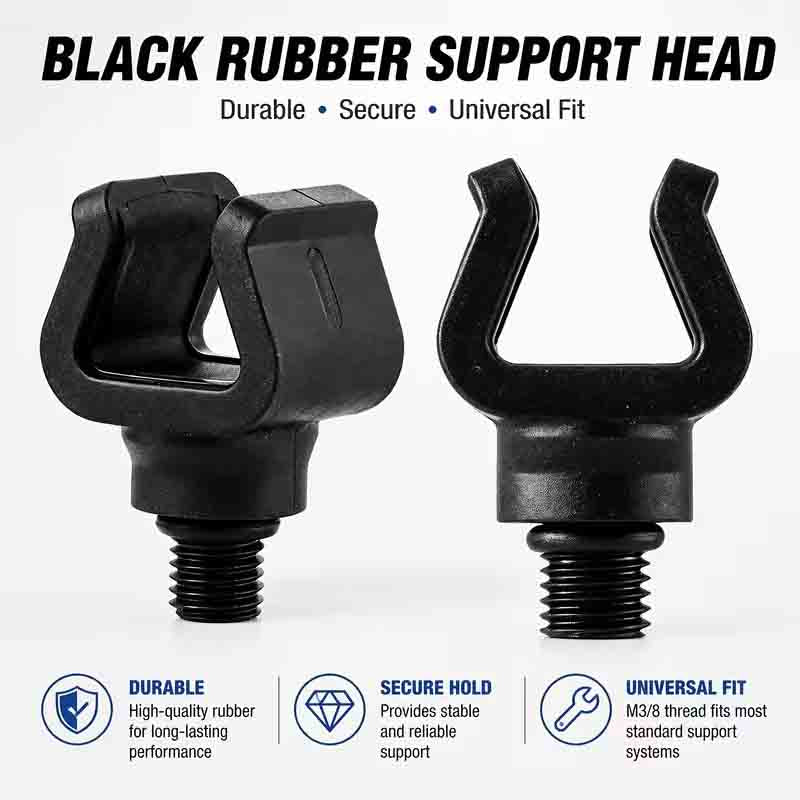 M3/8 Thread Carp Fishing Rod Rest Head – Black Coated V-Shape Anti-Slip Rod Support Fork for Bite Alarm Brackets & Bankstick Systems image 6