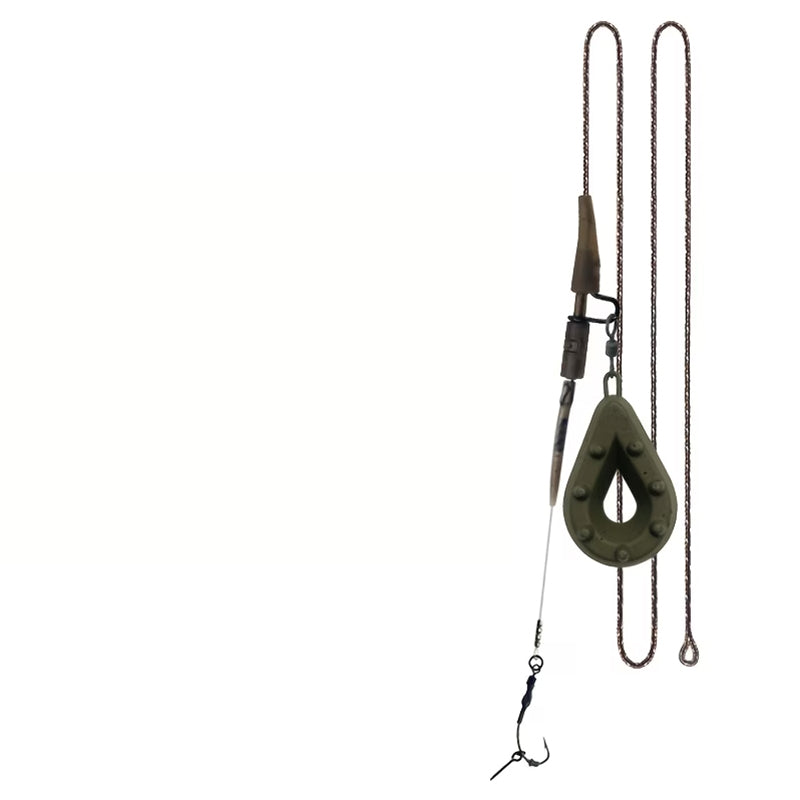Lead Rig with Carbon Hooklink | Pre-Tied Carp Fishing Rig - 128g